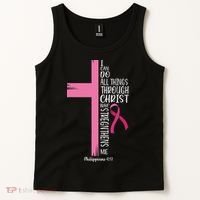 I Can Do All Things Through Christ Breast Cancer Awareness Tank Top thumb 2