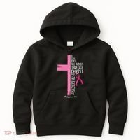 I Can Do All Things Through Christ Breast Cancer Awareness Kids Hoodie thumb 0