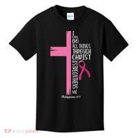 I Can Do All Things Through Christ Breast Cancer Awareness Kids T-Shirt thumb 0