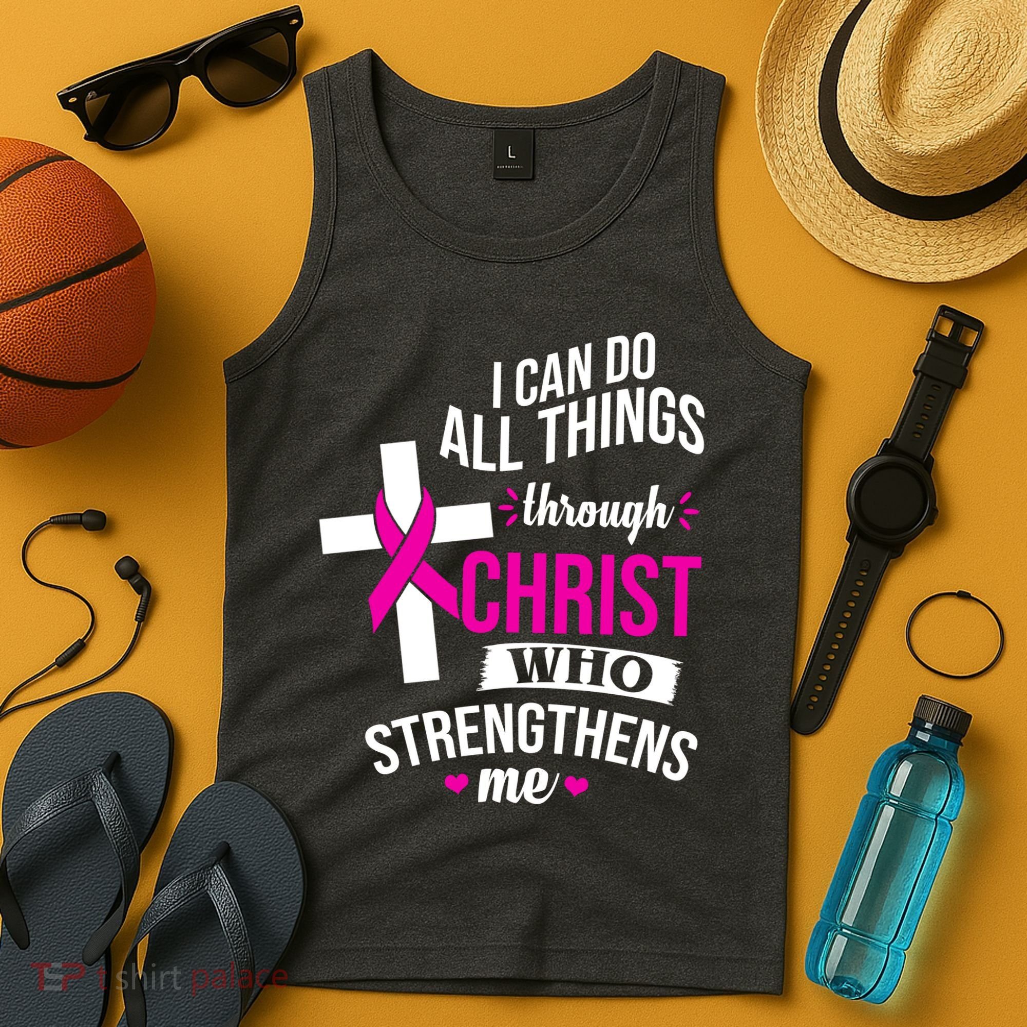 I Can Do All Things Through Christ Who Strengthens Me Breast Cancer Tank Top