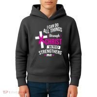 I Can Do All Things Through Christ Who Strengthens Me Breast Cancer Kids Hoodie thumb 4