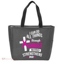 I Can Do All Things Through Christ Who Strengthens Me Breast Cancer Tote Bag thumb 0