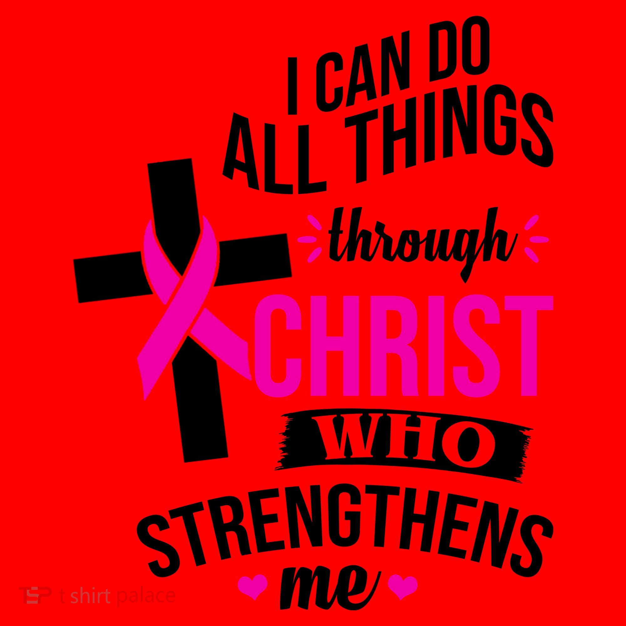I Can Do All Things Through Christ Who Strengthens Me Breast Cancer Santa Hat