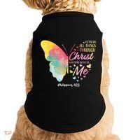 I Can Do All Things Through Christ Religous Bible Butterfly Doggie Tank thumb 0