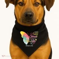 I Can Do All Things Through Christ Religous Bible Butterfly USA-Made Doggie Bandana thumb 1