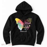 I Can Do All Things Through Christ Religous Bible Butterfly Hoodie thumb 0