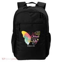 I Can Do All Things Through Christ Religous Bible Butterfly Backpack thumb 0