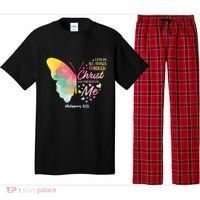 I Can Do All Things Through Christ Religous Bible Butterfly Pajama Set thumb 0
