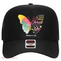 I Can Do All Things Through Christ Religous Bible Butterfly Hat thumb 0