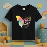 I Can Do All Things Through Christ Religous Bible Butterfly Toddler T-Shirt thumb 3
