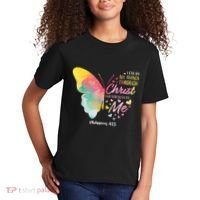 I Can Do All Things Through Christ Religous Bible Butterfly Kids T-Shirt thumb 2
