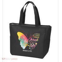 I Can Do All Things Through Christ Religous Bible Butterfly Tote Bag thumb 3