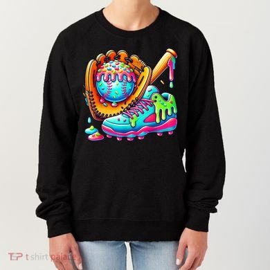 Ice Cream Drip Baseball Stuff Baseball Drip For Boy Graphic  Women's Sweatshirt