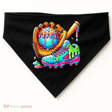 Ice Cream Drip Baseball Stuff Baseball Drip For Boy Graphic  USA-Made Doggie Bandana