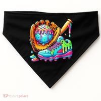Ice Cream Drip Baseball Stuff Baseball Drip For Boy Graphic  USA-Made Doggie Bandana thumb 0