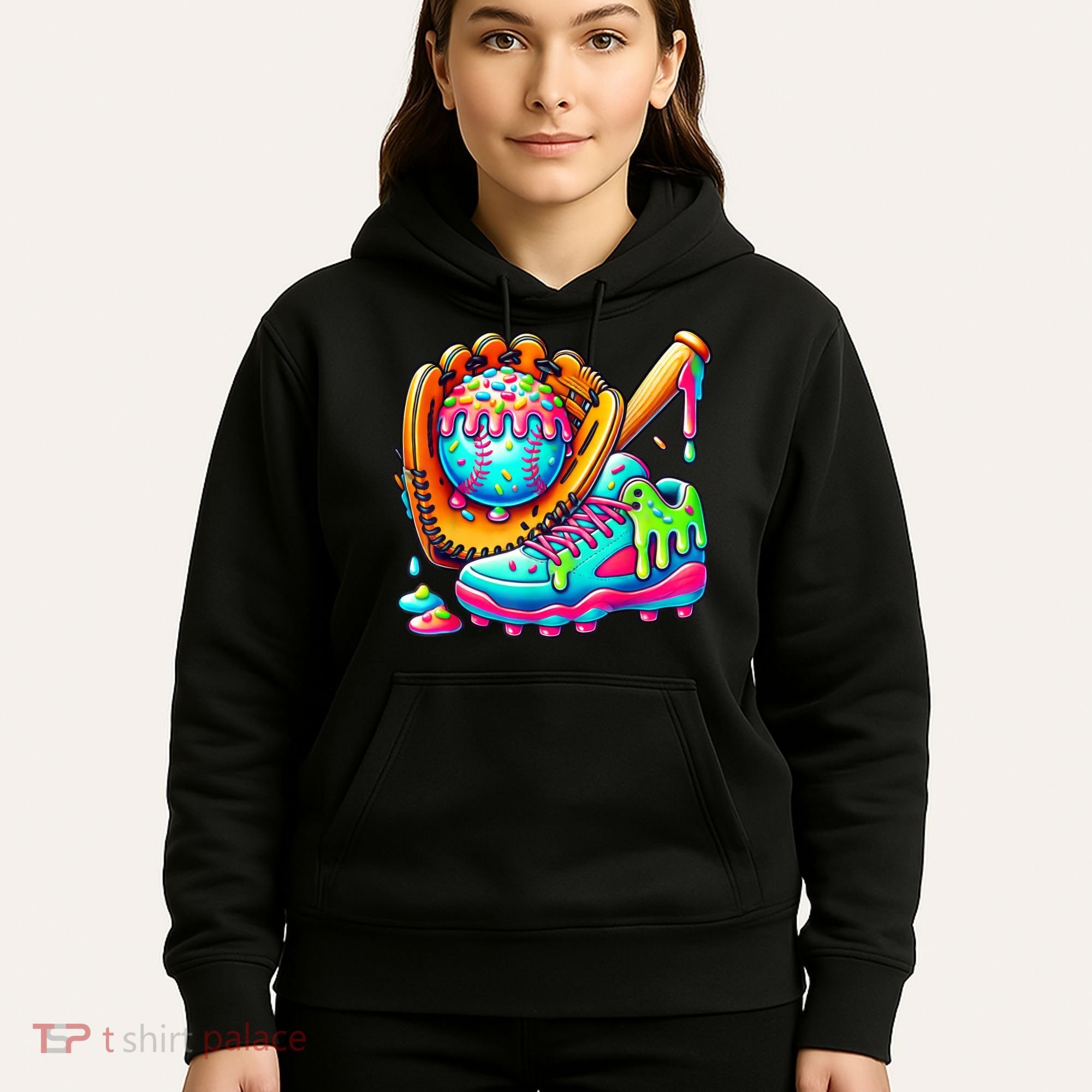 Ice Cream Drip Baseball Stuff Baseball Drip For Boy Graphic  Hoodie