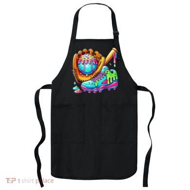 Ice Cream Drip Baseball Stuff Baseball Drip For Boy Graphic  Apron