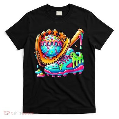 Ice Cream Drip Baseball Stuff Baseball Drip For Boy Graphic  T-Shirt