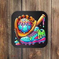 Ice Cream Drip Baseball Stuff Baseball Drip For Boy Graphic  Coaster thumb 0