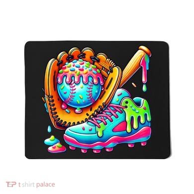 Ice Cream Drip Baseball Stuff Baseball Drip For Boy Graphic  Mousepad