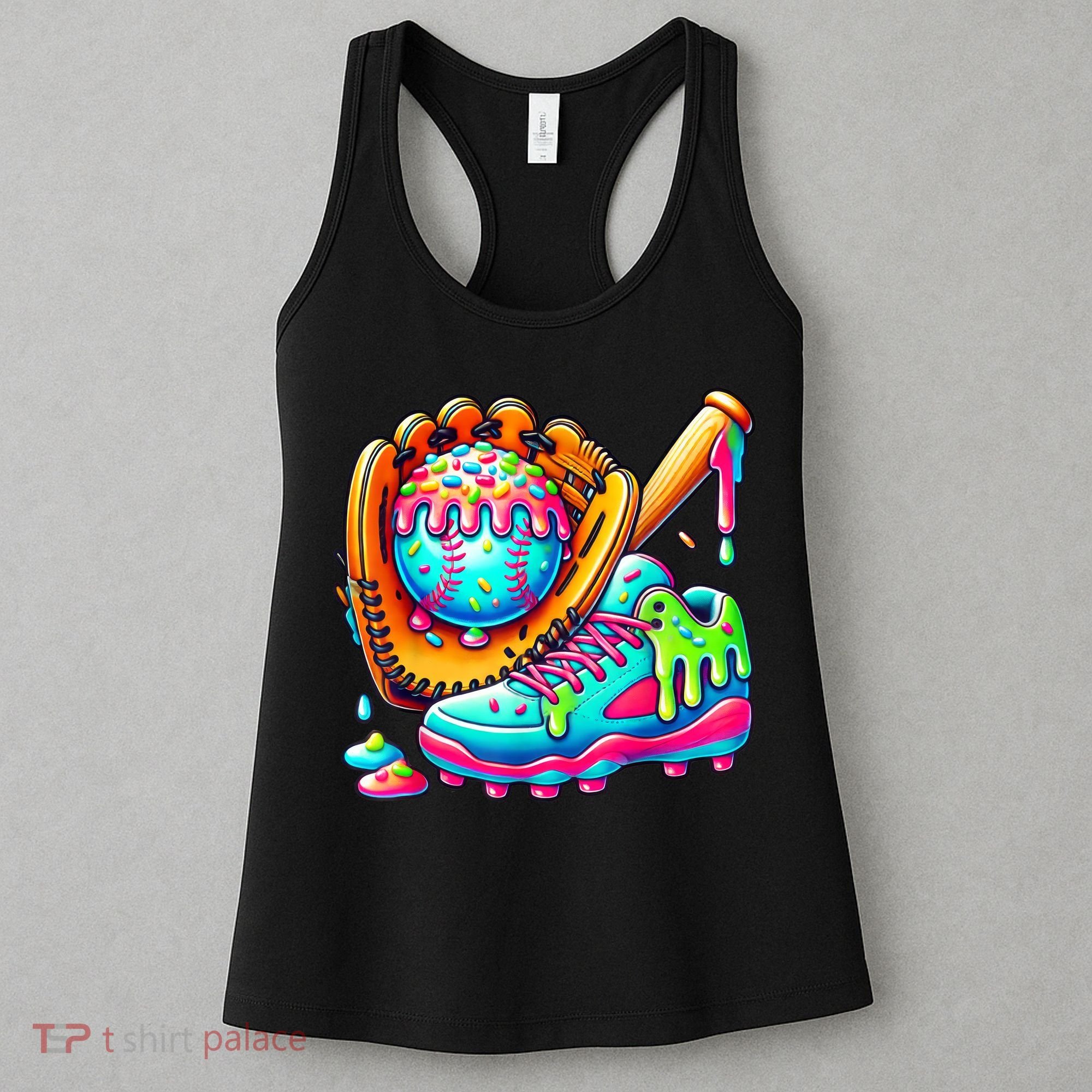 Ice Cream Drip Baseball Stuff Baseball Drip For Boy Graphic  Women's Tank Top