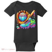 Ice Cream Drip Baseball Stuff Baseball Drip For Boy Graphic  Baby Bodysuit thumb 0