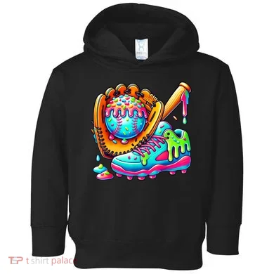 Ice Cream Drip Baseball Stuff Baseball Drip For Boy Graphic  Toddler Hoodie
