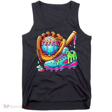 Ice Cream Drip Baseball Stuff Baseball Drip For Boy Graphic  Tank Top