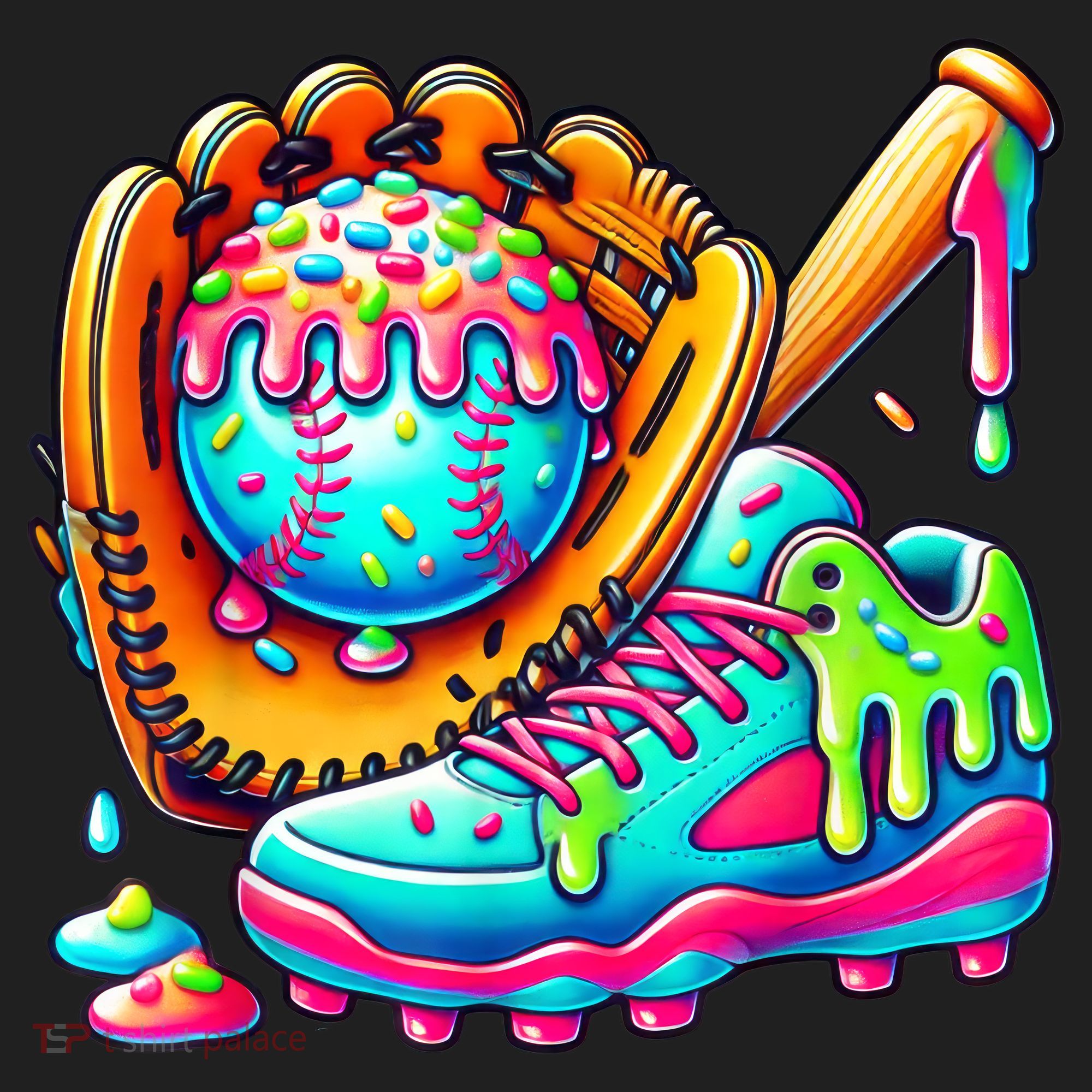 Ice Cream Drip Baseball Stuff Baseball Drip For Boy Graphic  Golf Towel