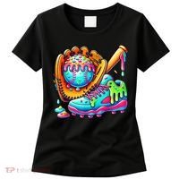 Ice Cream Drip Baseball Stuff Baseball Drip For Boy Graphic  Women's T-Shirt thumb 0