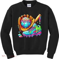 Ice Cream Drip Baseball Stuff Baseball Drip For Boy Graphic  Kids Sweatshirt thumb 0