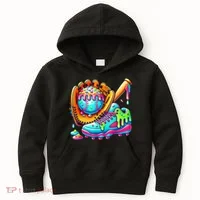 Ice Cream Drip Baseball Stuff Baseball Drip For Boy Graphic  Kids Hoodie thumb 0