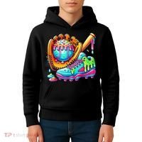 Ice Cream Drip Baseball Stuff Baseball Drip For Boy Graphic  Kids Hoodie thumb 4