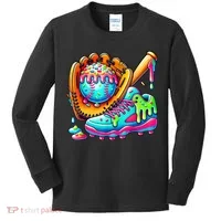 Ice Cream Drip Baseball Stuff Baseball Drip For Boy Graphic  Kids Long Sleeve Shirt thumb 0