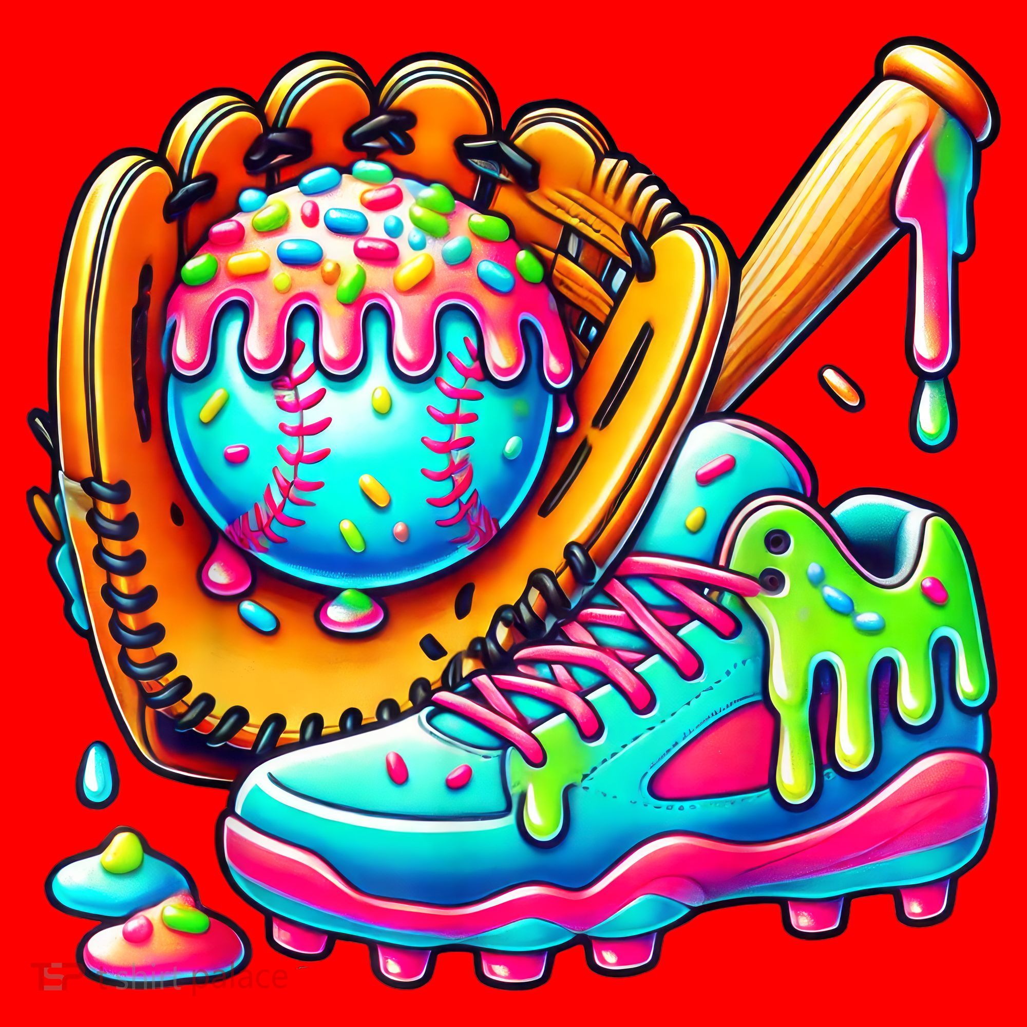 Ice Cream Drip Baseball Stuff Baseball Drip For Boy Graphic  Santa Hat