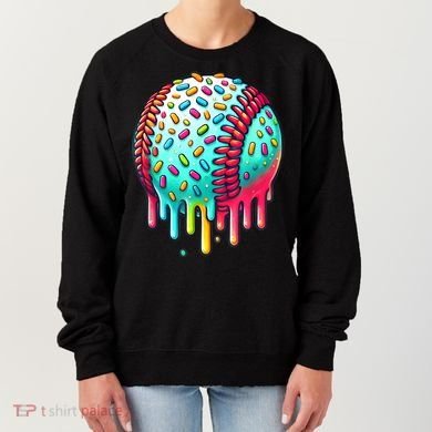 Ice Cream Drip Baseball Stuff Baseball Drip For Boy Graphic  Women's Sweatshirt