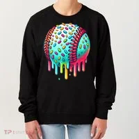 Ice Cream Drip Baseball Stuff Baseball Drip For Boy Graphic  Women's Sweatshirt thumb 0