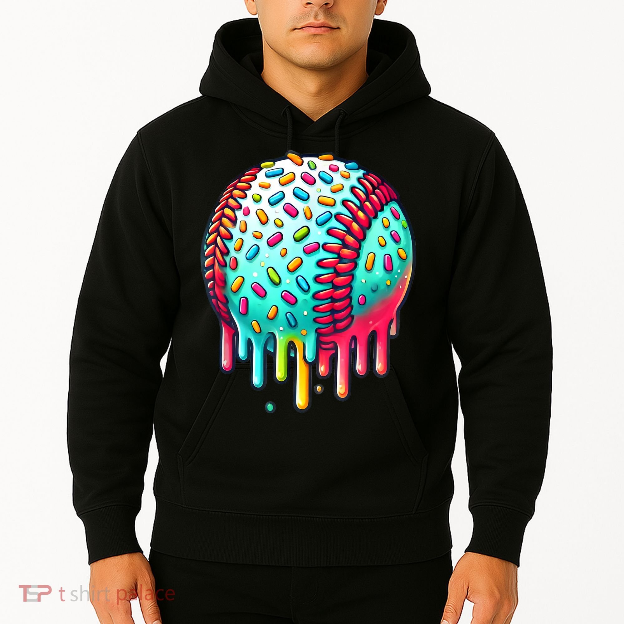 Ice Cream Drip Baseball Stuff Baseball Drip For Boy Graphic  Hoodie