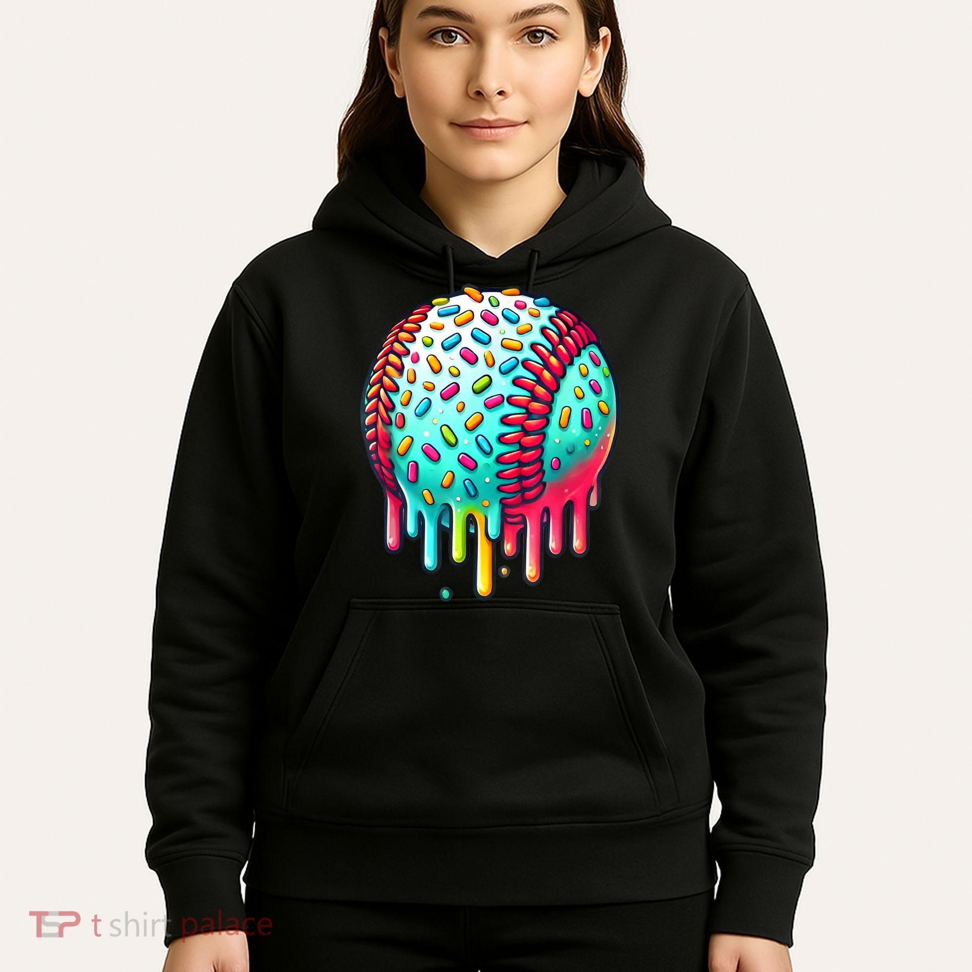 Ice Cream Drip Baseball Stuff Baseball Drip For Boy Graphic  Hoodie
