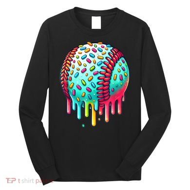 Ice Cream Drip Baseball Stuff Baseball Drip For Boy Graphic  Long Sleeve Shirt