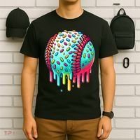 Ice Cream Drip Baseball Stuff Baseball Drip For Boy Graphic  T-Shirt thumb 6