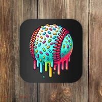 Ice Cream Drip Baseball Stuff Baseball Drip For Boy Graphic  Coaster thumb 0