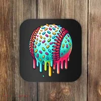 Ice Cream Drip Baseball Stuff Baseball Drip For Boy Graphic  Coaster thumb 0
