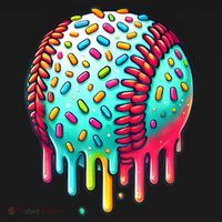 Ice Cream Drip Baseball Stuff Baseball Drip For Boy Graphic  Polo thumb 3