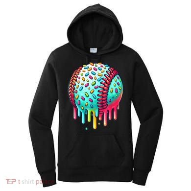 Ice Cream Drip Baseball Stuff Baseball Drip For Boy Graphic  Women's Hoodie