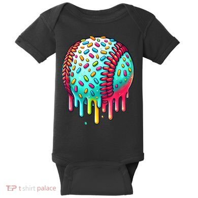 Ice Cream Drip Baseball Stuff Baseball Drip For Boy Graphic  Baby Bodysuit