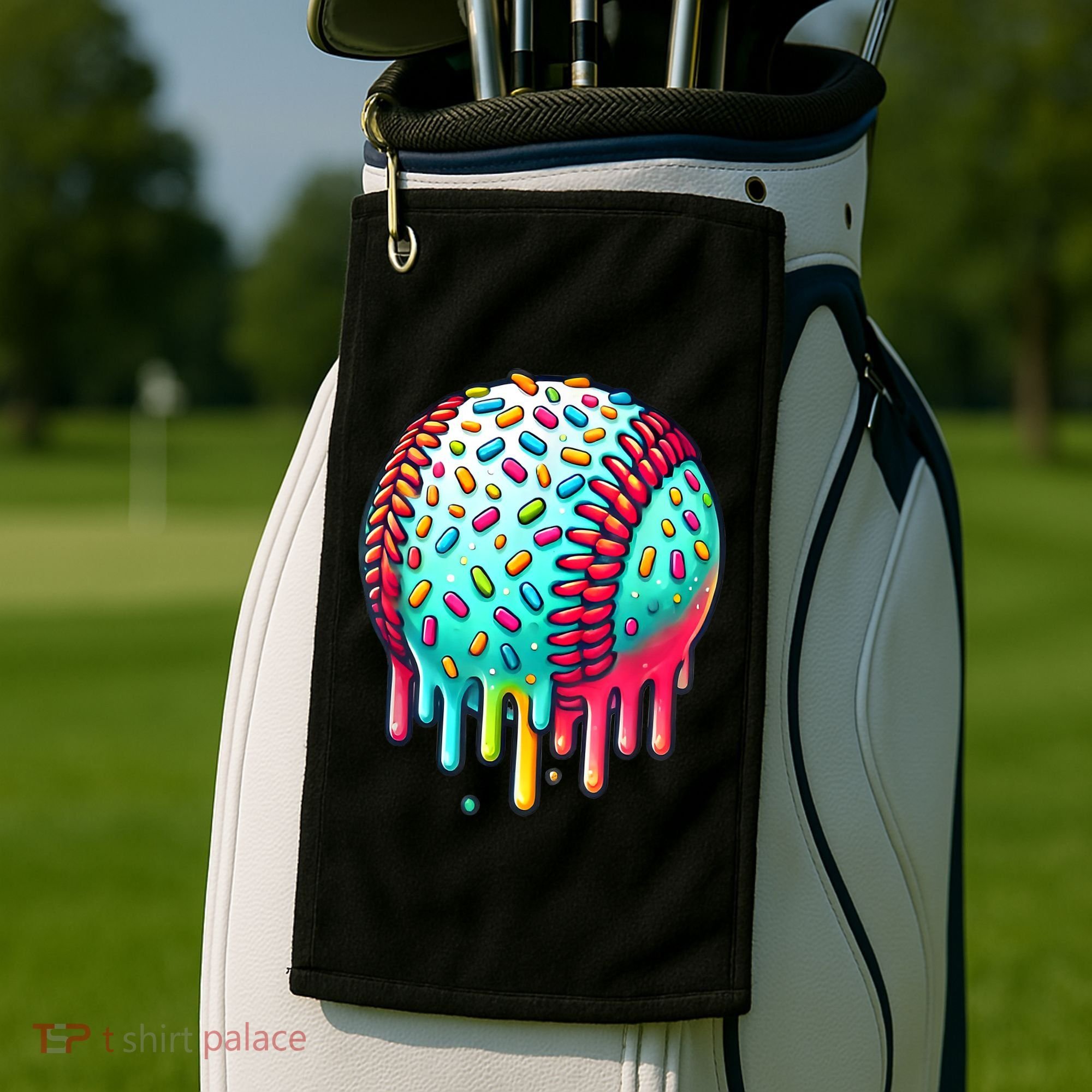 Ice Cream Drip Baseball Stuff Baseball Drip For Boy Graphic  Golf Towel