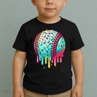 Ice Cream Drip Baseball Stuff Baseball Drip For Boy Graphic  Toddler T-Shirt thumb 2
