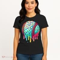 Ice Cream Drip Baseball Stuff Baseball Drip For Boy Graphic  Women's T-Shirt thumb 4