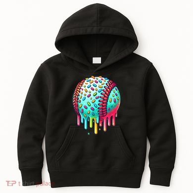 Ice Cream Drip Baseball Stuff Baseball Drip For Boy Graphic  Kids Hoodie